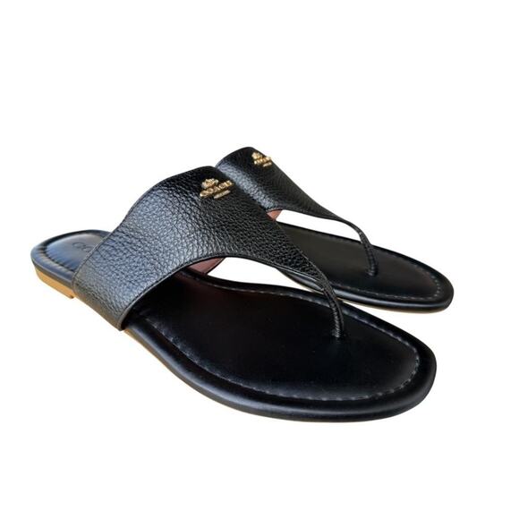 Coach Shoes - Coach Jodi Black Leather Slide Women size 8